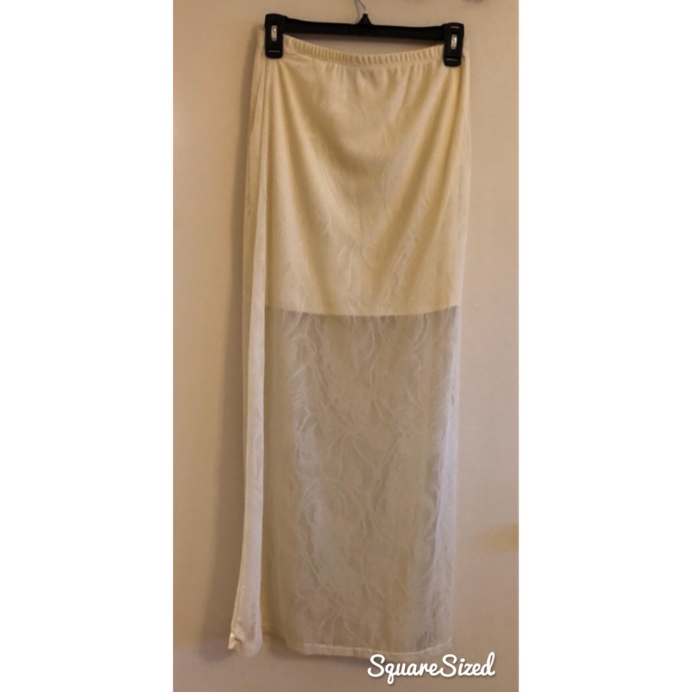 Nordstrom’s Cream High/Low Skirt